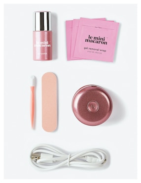 Set de manicure manual Le Mini Macaron Rose Gold con 5 piezas