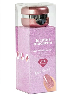 Set de manicure manual Le Mini Macaron Rose Gold con 5 piezas