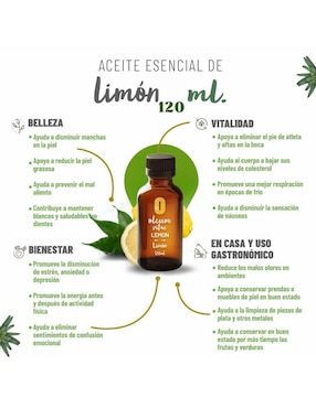 Aceite esencial Oleum Vitae de limón 120 ml