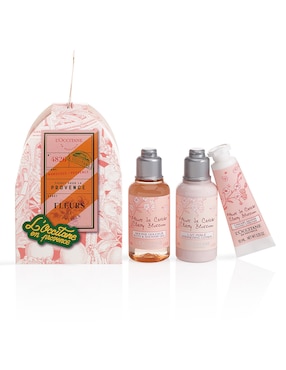 Set Bath & Body Para Hidratar L'Occitane Esfera Navidad: Fleurs De Cerisier 3 Piezas