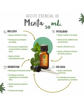 Aceite esencial Oleum Vitae de menta 30 ml