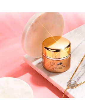 Crema facial recomendada para prevenir signos de la edad de día y noche Glo24K para todo tipo piel