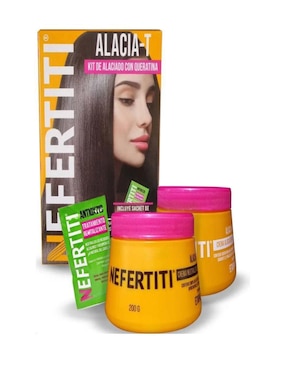 Kit De Tratamiento Para Cuero Cabelludo Alaciante Con Queratina Nefertiti