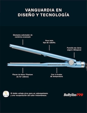 Alaciadora Babyliss Pro BNT4093 TRS placas de nano titanium