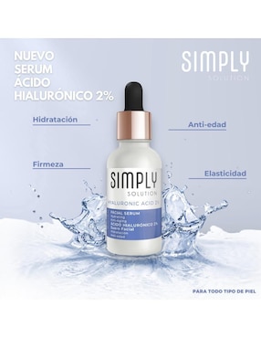 Sérum antiedad facial acido hialuronico 2% Simply Solution todo tipo piel