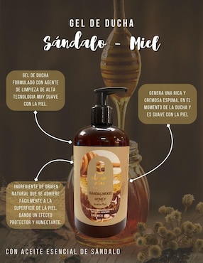 Gel corporal limpiador de ducha con aceite esencial de sándalo miel Oleum Vitae