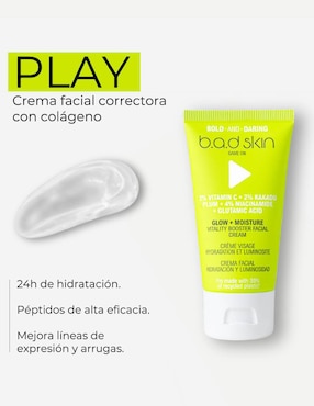 Crema facial recomendada para hidratar día B.A.D Skin Game On para piel normal y sensible