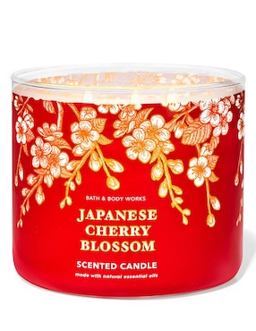 Vela aromática Bath & Body Works Japanese Cherry Blossom aroma flores de durazno, melón y rosas