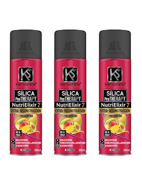 Set capilar Kerashine Sílica Spray Nutrielixir Protección Térmica para todo tipo 3 piezas