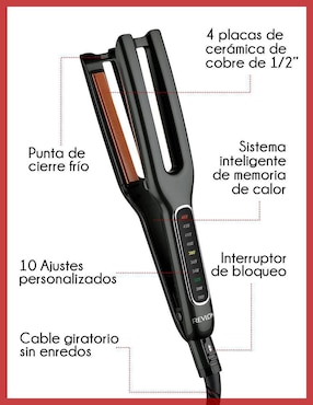 Alaciadora Revlon 88908 placas de cerámica