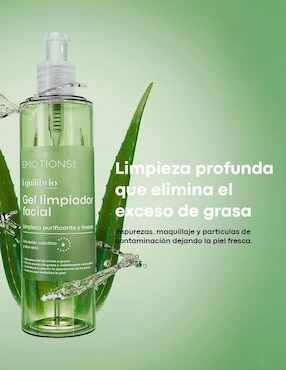 Gel limpiador facial equilibrio Emotions Labs para eliminar el brillo