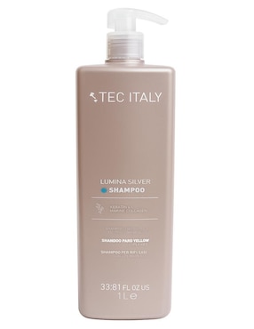 Shampoo matizador de canas para cabello todo tipo Lumina Silver Shampoo Tec Italy 1 L