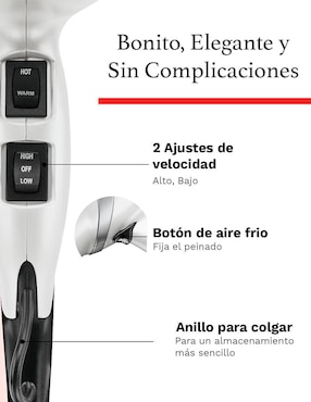 Secadora de cabello Salon Beauty White Edition SB5200