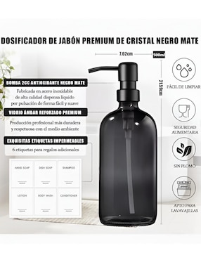 Dispensador de jabón convencional Xtellar de vidrio