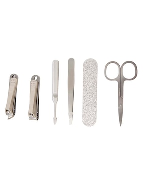 Set de manicure manual Map de acero inoxidable con 7 piezas