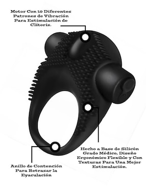 Anillo vibrador para clítoris Lusty Toby