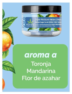 Limpiador exfoliante triple humectación fresh citrus 176g Hempz para todo tipo de piel