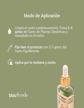 Sérum hidratante facial Plantas Desérticas 30ml Blauverde de piel seca