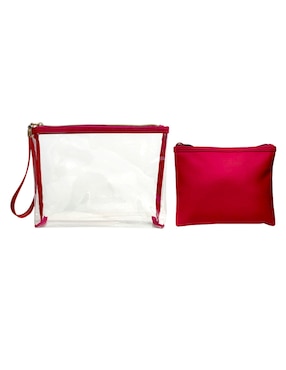 Set cosmetiquera Red Stone de PVC 2 piezas