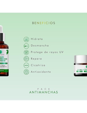 Tratamiento facial pureza natur antimanchas Pureza Natur paquete de serum + crema aclarantes despigmentantes.