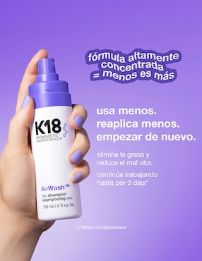 Shampoo en seco para cabello Dry Shampoo K18 Airwash 118 ml