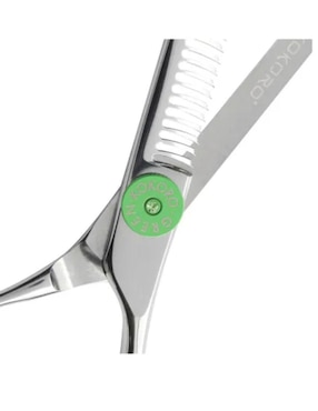 Tijeras para peluquería Kokoro Green punta redonda textura