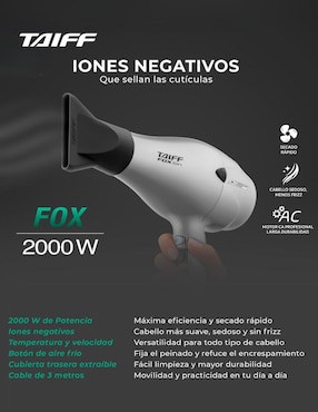 Secadora de cabello Taiff Professional Fox Ion Tc