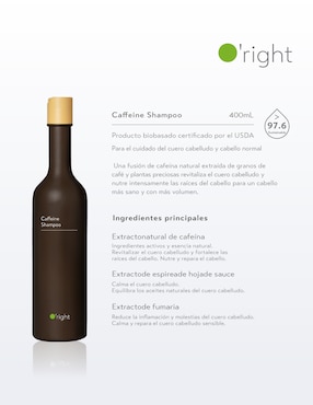 Shampoo anticaída Caffeine O'right 400 ml