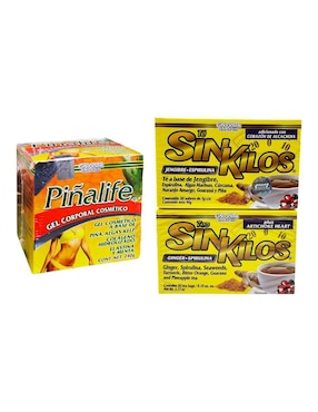 Kit gel corporal reafirmante Piñalife & té sin kilos Farvisan