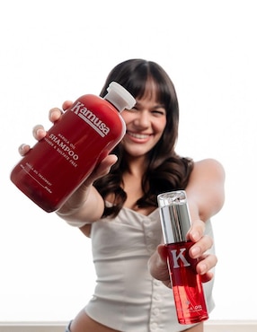 Kit tratamiento capilar shampoo y aceite de marula reparador Kamusa nutrición e hidratación profunda