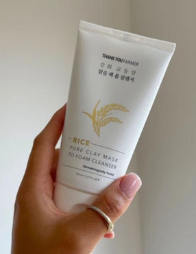 Limpiador facial Rice pure clay mask to foam cleanser Thank you Farmer para purificar