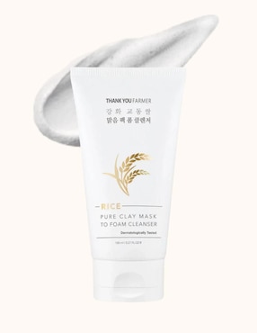 Limpiador facial Rice pure clay mask to foam cleanser Thank you Farmer para purificar