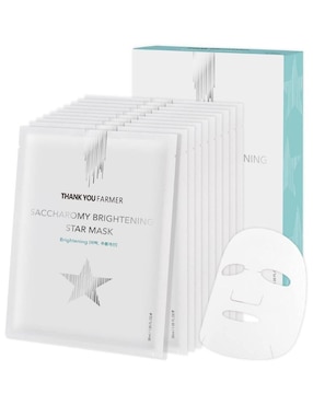 Mascarilla facial Saccharomy brightening star mask para revitalizar Thank you farmer
