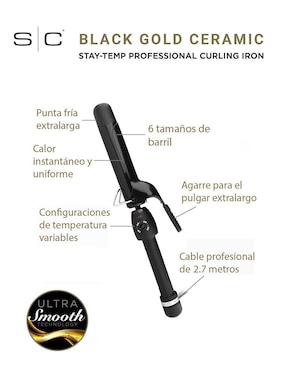 Tenaza de cabello Stylecraft scsc100b 25 mm de cerámica