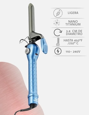Rizadora de cabello Babyliss Pro BLL-BBL-BNT-150S 40 mm de nano titanium
