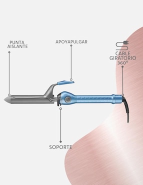 Rizadora de cabello Babyliss Pro BLL-BBL-BNT-150S 40 mm de nano titanium