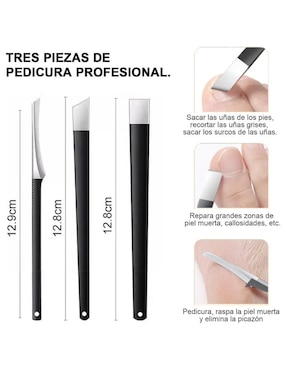 Set manicure y pedicure manual Lab.g con 16 piezas