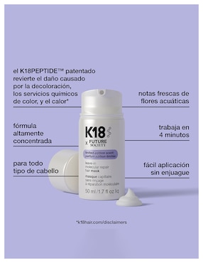 Tratamiento capilar Leave-In Molecular Repair Hair Mask X Future Society reparador K18