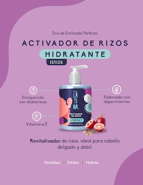 Crema para cabello rizado Activador de rizos Latina para hidratar