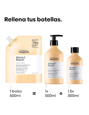 Shampoo reparador para cabello maltratado Absolut Repair Loreal Professionnel 500 ml