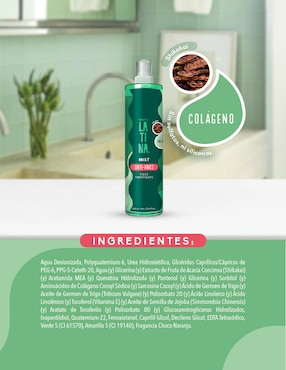 Spray para cabello rizado Mist Anti-Frizz Latina 300 ml