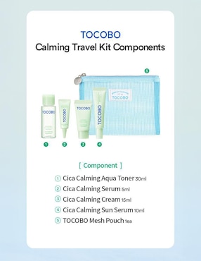 Kit tratamiento facial Cica Calming Travel hidratante Tocobo