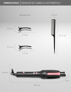 Rizadora de cabello RCA RC-PR 40 mm de cerámica turmalina