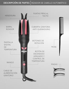 Rizadora de cabello RCA RC-PR 40 mm de cerámica turmalina
