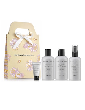 Set bath y body para hidratar Schatz & Cattani Spa karité 4 piezas