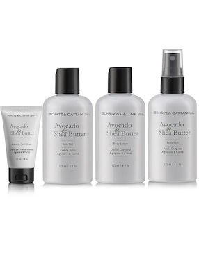 Set bath y body para hidratar Schatz & Cattani Spa karité 4 piezas