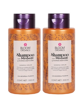 Shampoo anticaída para cabello con Minoxidil Bloom Organics 2 piezas