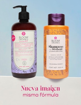 Shampoo anticaída para cabello con Minoxidil Bloom Organics 2 piezas
