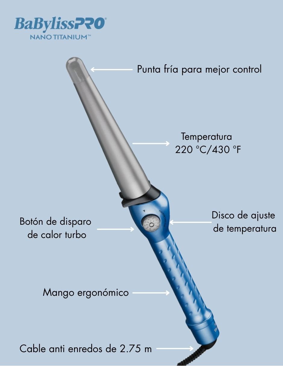 Rizadora de cabello BABNT125TBES 28 mm de Nano Titanium 4