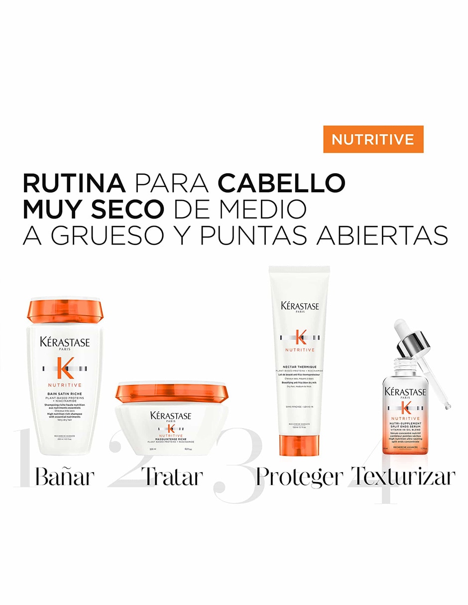 Crema para cabello crespo Nectar Thermique Nutritive para hidratar 5